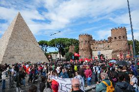 Pro-Palestinian Protest Marks 1st Year Of Gaza War - Rome