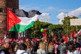 Pro-Palestinian Protest Marks 1st Year Of Gaza War - Rome