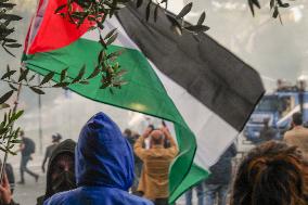 Pro-Palestinian Protest Marks 1st Year Of Gaza War - Rome