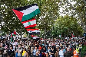 Pro-Palestinian Protest Marks 1st Year Of Gaza War  - Madrid