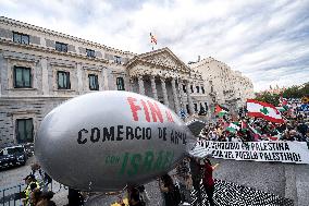 Pro-Palestinian Protest Marks 1st Year Of Gaza War  - Madrid