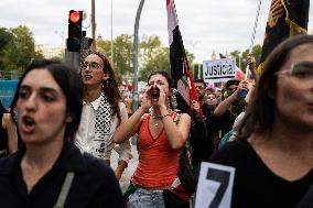 Pro-Palestinian Protest Marks 1st Year Of Gaza War  - Madrid