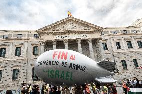 Pro-Palestinian Protest Marks 1st Year Of Gaza War  - Madrid