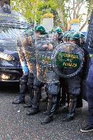 Police Clashes With Protesters At Pro-Palestine March - Rome