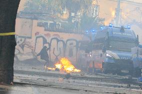 Police Clashes With Protesters At Pro-Palestine March - Rome