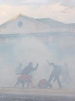 Police Clashes With Protesters At Pro-Palestine March - Rome