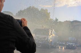 Police Clashes With Protesters At Pro-Palestine March - Rome