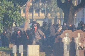 Police Clashes With Protesters At Pro-Palestine March - Rome