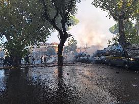 Police Clashes With Protesters At Pro-Palestine March - Rome