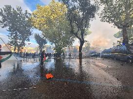 Police Clashes With Protesters At Pro-Palestine March - Rome