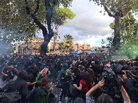 Police Clashes With Protesters At Pro-Palestine March - Rome