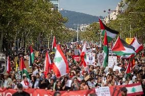 Demonstration In Support Of Palestine And Liban - Madrid