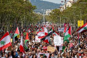 Demonstration In Support Of Palestine And Liban - Madrid