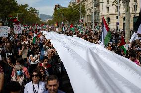 Demonstration In Support Of Palestine And Liban - Madrid