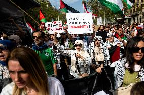 Demonstration In Support Of Palestine And Liban - Madrid