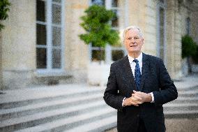 Exclusive - Michel Barnier At Hotel De Matignon - Paris