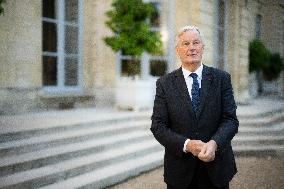 Exclusive - Michel Barnier At Hotel De Matignon - Paris