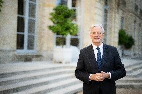 Exclusive - Michel Barnier At Hotel De Matignon - Paris