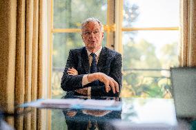 Exclusive - Michel Barnier At Hotel De Matignon - Paris