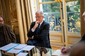 Exclusive - Michel Barnier At Hotel De Matignon - Paris