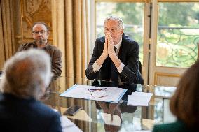 Exclusive - Michel Barnier At Hotel De Matignon - Paris