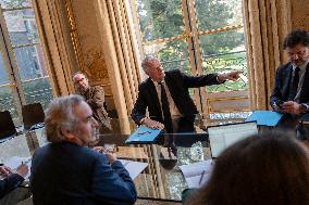 Exclusive - Michel Barnier At Hotel De Matignon - Paris