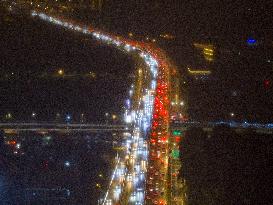 Vehicles Jam in Nanjing