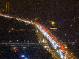 Vehicles Jam in Nanjing