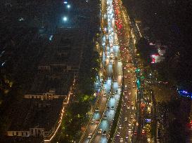 Vehicles Jam in Nanjing