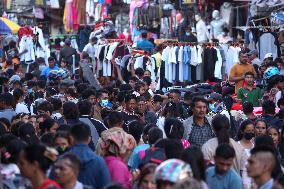 Dashain Festival Crowd In Nepal.