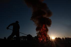 Cables Being Burnt To Extract Copper