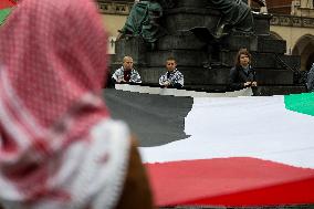 Solidarity Protest With Palestine In Krakow