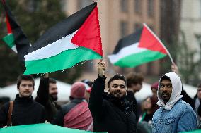 Solidarity Protest With Palestine In Krakow