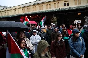 Solidarity Protest With Palestine In Krakow