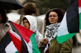 Solidarity Protest With Palestine In Krakow