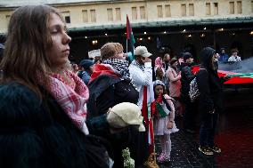 Solidarity Protest With Palestine In Krakow