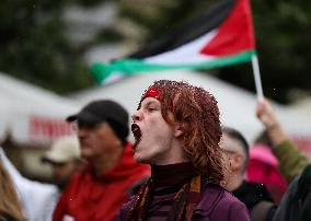 Solidarity Protest With Palestine In Krakow