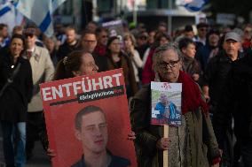 ''Bring Them Home'' Demo In Duesseldorf To Mark The First Anniversary Of The October 7 Hamas Attack