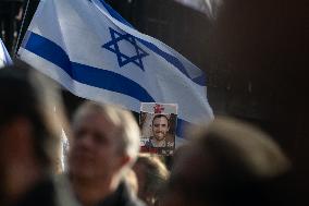 ''Bring Them Home'' Demo In Duesseldorf To Mark The First Anniversary Of The October 7 Hamas Attack