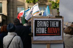 ''Bring Them Home'' Demo In Duesseldorf To Mark The First Anniversary Of The October 7 Hamas Attack