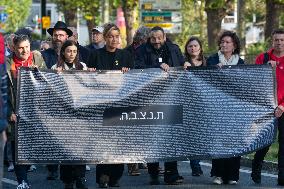 ''Bring Them Home'' Demo In Duesseldorf To Mark The First Anniversary Of The October 7 Hamas Attack