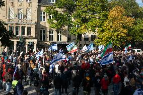 ''Bring Them Home'' Demo In Duesseldorf To Mark The First Anniversary Of The October 7 Hamas Attack