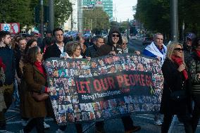 ''Bring Them Home'' Demo In Duesseldorf To Mark The First Anniversary Of The October 7 Hamas Attack