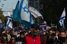 ''Bring Them Home'' Demo In Duesseldorf To Mark The First Anniversary Of The October 7 Hamas Attack