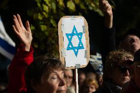 ''Bring Them Home'' Demo In Duesseldorf To Mark The First Anniversary Of The October 7 Hamas Attack