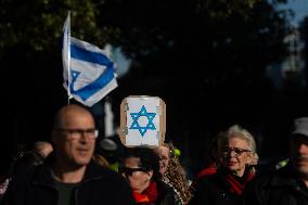 ''Bring Them Home'' Demo In Duesseldorf To Mark The First Anniversary Of The October 7 Hamas Attack