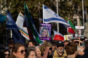 ''Bring Them Home'' Demo In Duesseldorf To Mark The First Anniversary Of The October 7 Hamas Attack