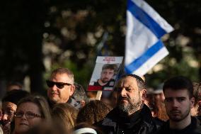 ''Bring Them Home'' Demo In Duesseldorf To Mark The First Anniversary Of The October 7 Hamas Attack