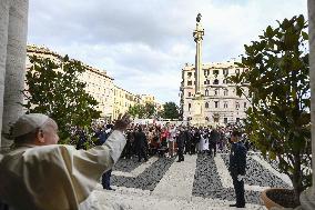 Pope Francis Leads Rosary Prayer For Peace - Rome