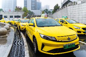 Taxis Line Up Outside The North Railway Station in Chongqing